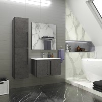 ROCK - 75 Тумба прямая подвесная темно-серый (Чикаго) ЛДСП