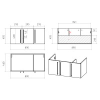 ROCK - 90 Тумба прямая подвесная темно-серый (Чикаго) ЛДСП