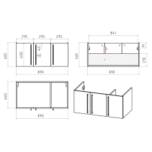 ROCK - 90 Тумба прямая подвесная темно-серый (Чикаго) ЛДСП