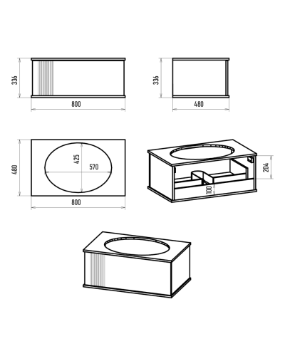 SAVOY - 80 Тумба подвесная с 1 ящ. черный
