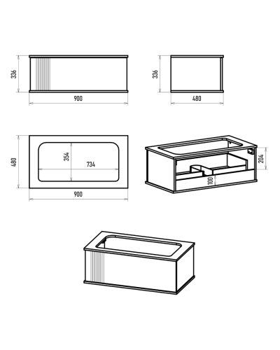 SAVOY - 90 Тумба подвесная с 1 ящ. белый