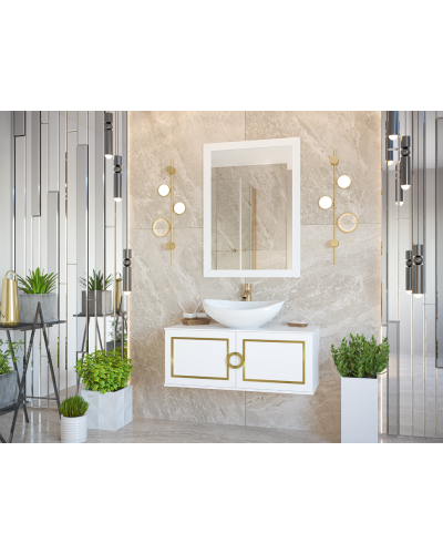 STEFFANY -105 Тумба подвесная 2 дв. с латунными вставками