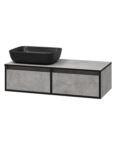 STONE - 100 Тумба подвесная 2 ящ. бетон (Стоун)