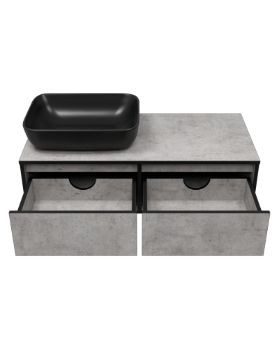 STONE - 100 Тумба подвесная 2 ящ. бетон (Стоун)