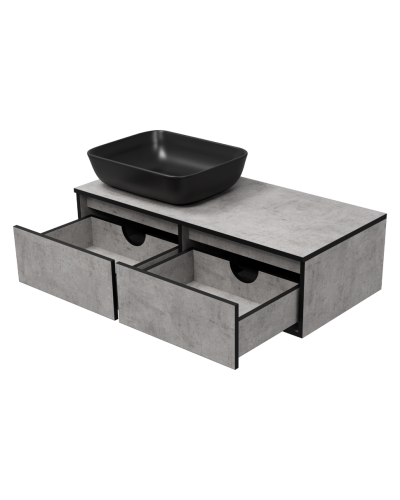 STONE - 100 Тумба подвесная 2 ящ. бетон (Стоун)