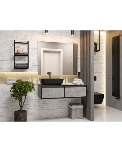 STONE - 100 Тумба подвесная 2 ящ. бетон (Стоун)