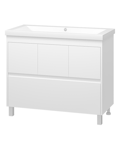 Алиса -100 тумба 1 ящ. напольная белая эмаль