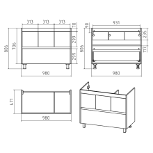 Алиса -100 тумба 1 ящ. напольная белая эмаль