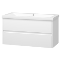 Алиса -100 тумба 2 ящ. подвесная белая эмаль