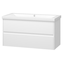 Алиса -100 тумба 2 ящ. подвесная белая эмаль