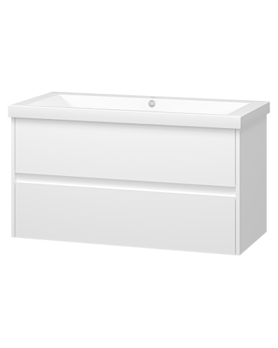 Алиса -100 тумба 2 ящ. подвесная белая эмаль