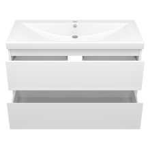 Алиса -100 тумба 2 ящ. подвесная белая эмаль