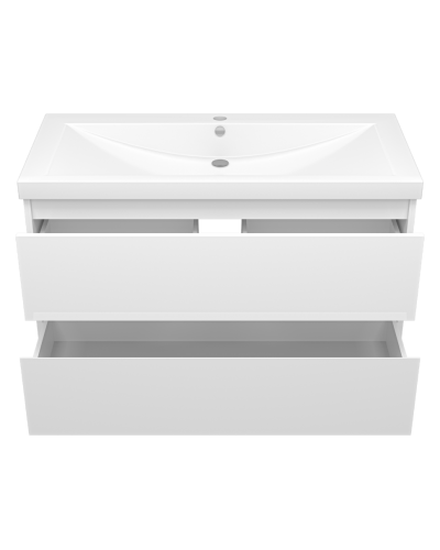 Алиса -100 тумба 2 ящ. подвесная белая эмаль