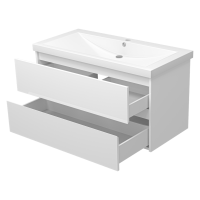 Алиса -100 тумба 2 ящ. подвесная белая эмаль