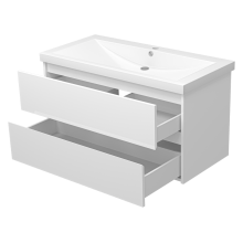 Алиса -100 тумба 2 ящ. подвесная белая эмаль