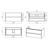 Алиса -100 тумба 2 ящ. подвесная белая эмаль