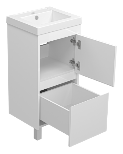 Алиса - 40 тумба 1 ящ. напольная белая эмаль