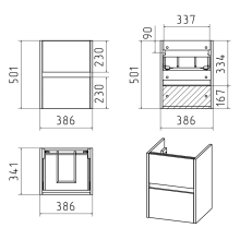 Алиса - 40 тумба 2 ящ. подвесная белая эмаль