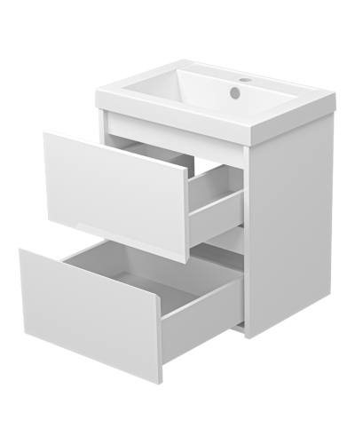 Алиса - 50 тумба 2 ящ. подвесная белая эмаль