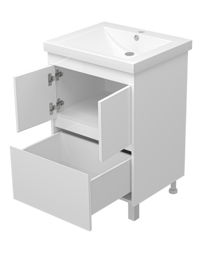 Алиса - 58 тумба 1 ящ. напольная белая эмаль