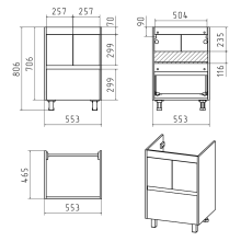 Алиса - 58 тумба 1 ящ. напольная белая эмаль