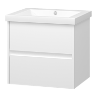 Алиса - 58 тумба 2 ящ. подвесная белая эмаль