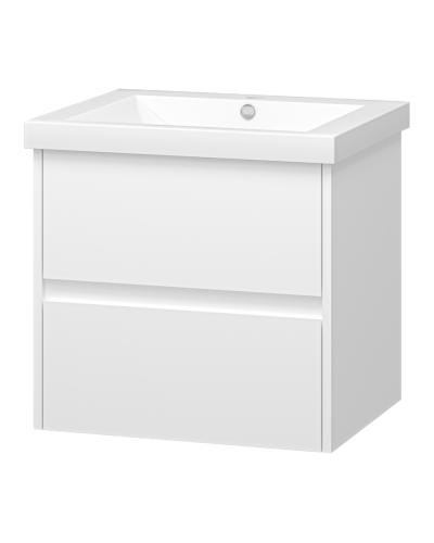 Алиса - 58 тумба 2 ящ. подвесная белая эмаль