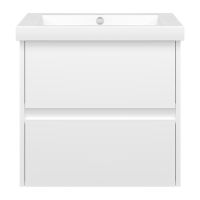Алиса - 58 тумба 2 ящ. подвесная белая эмаль