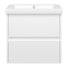 Алиса - 58 тумба 2 ящ. подвесная белая эмаль