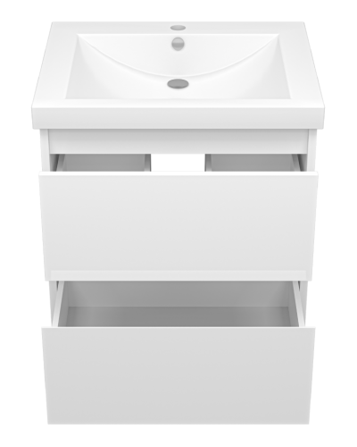 Алиса - 58 тумба 2 ящ. подвесная белая эмаль