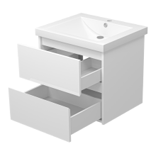 Алиса - 58 тумба 2 ящ. подвесная белая эмаль