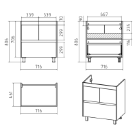 Алиса - 75 тумба 1 ящ. напольная белая эмаль