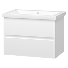 Алиса - 75 тумба 2 ящ. подвесная белая эмаль