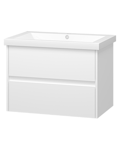 Алиса - 75 тумба 2 ящ. подвесная белая эмаль