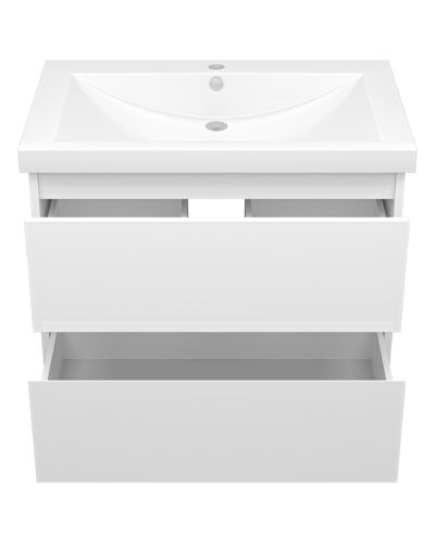 Алиса - 75 тумба 2 ящ. подвесная белая эмаль