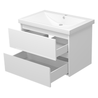 Алиса - 75 тумба 2 ящ. подвесная белая эмаль