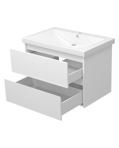 Алиса - 75 тумба 2 ящ. подвесная белая эмаль