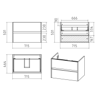 Алиса - 75 тумба 2 ящ. подвесная белая эмаль