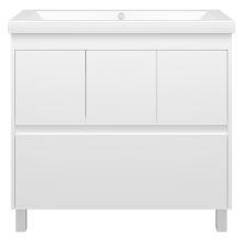 Алиса - 90 тумба 1 ящ. напольная белая эмаль