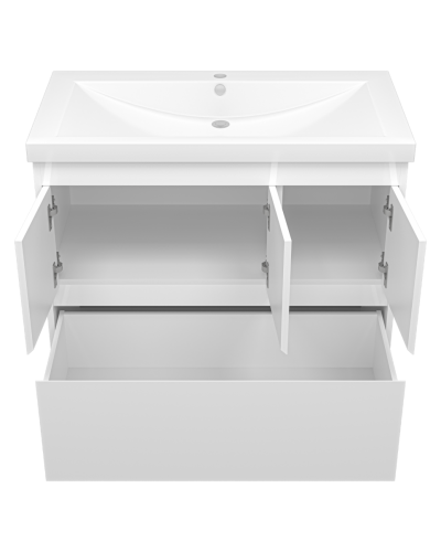 Алиса - 90 тумба 1 ящ. напольная белая эмаль