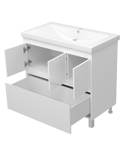 Алиса - 90 тумба 1 ящ. напольная белая эмаль