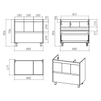 Алиса - 90 тумба 1 ящ. напольная белая эмаль