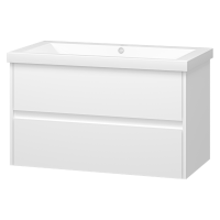 Алиса - 90 тумба 2 ящ. подвесная белая эмаль