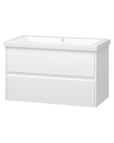 Алиса - 90 тумба 2 ящ. подвесная белая эмаль