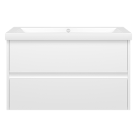 Алиса - 90 тумба 2 ящ. подвесная белая эмаль