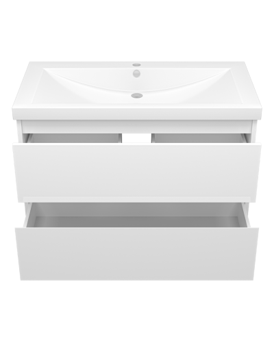 Алиса - 90 тумба 2 ящ. подвесная белая эмаль