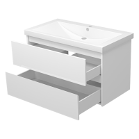 Алиса - 90 тумба 2 ящ. подвесная белая эмаль