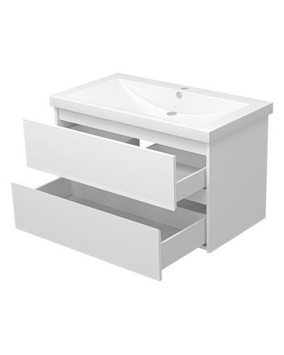 Алиса - 90 тумба 2 ящ. подвесная белая эмаль