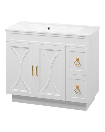 Амбра -100 Тумба белая с 2 ящ.