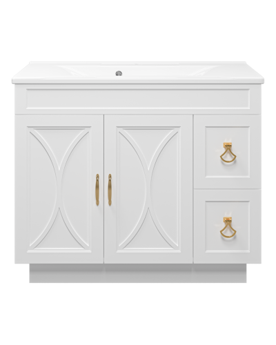 Амбра -100 Тумба белая с 2 ящ.